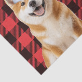 赤いバファロー・プラッドのクリスマス 秋田犬 ホリデー 薄葉紙 (詳細)