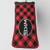 赤いバフカスタマイズァの格子状ゴルフブレードパターカバー ゴルフヘッドカバー (回転90)