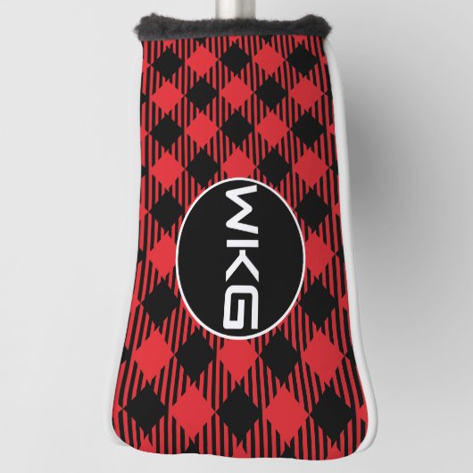 赤いバフカスタマイズァの格子状ゴルフブレードパターカバー ゴルフヘッドカバー (回転90)