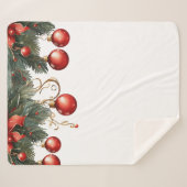 赤いバブルクリスマス シェルパブランケット (正面(横))