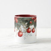 赤いバブルクリスマス マグカップ (中央)