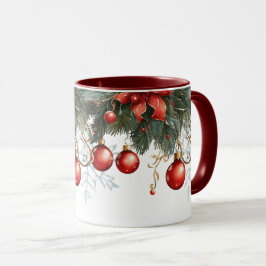 赤いバブルクリスマス マグカップ