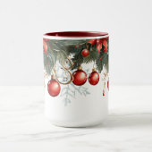 赤いバブルクリスマス マグカップ (中央)