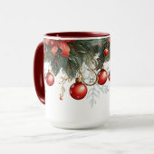 赤いバブルクリスマス マグカップ (正面左)