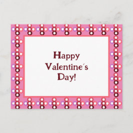 赤いバブルパターン ポストカード