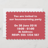 赤いバブルラップパターン 招待状 (裏面)