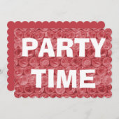 赤いバブルラップパターン 招待状 (正面/裏面)