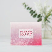 赤いバブル色あせグラデーション結婚式RSVPはがき インビテーションポストカード (スタンド正面)