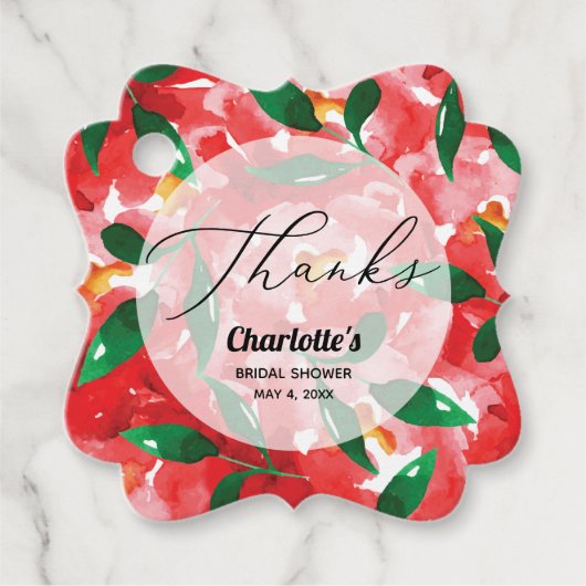 赤いバラありがとうファンシー フェイバータグ (正面)