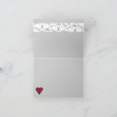 赤いバラおよびハートのサンキューカード サンキューカード (内部)