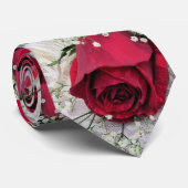 赤いバラおよびレースのタイ ネクタイ (ロール)