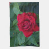 赤いバラが近く キッチンタオル (縦)