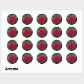 赤いバラが近く ラウンドシール (シート)