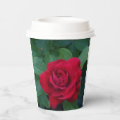 赤いバラが近く 紙コップ (裏面)