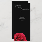 赤いバラが黒い番組カードに プログラム (正面/裏面)