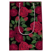 赤いバラが黒い。 ミディアムペーパーバッグ (裏面)
