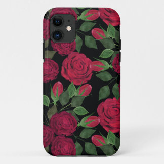 赤いバラが黒い。 iPhone 11 ケース