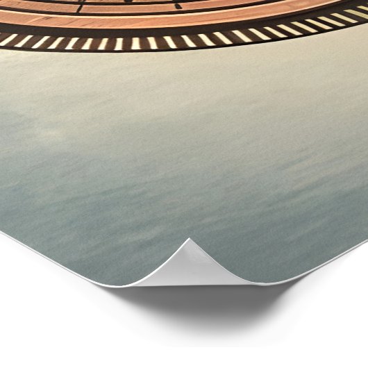 赤いバラとギア付きスチームパンクフレーム ポスター (角)