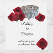 赤いバラとシャンデリアのワインラベル ワインラベル (シングルラベル)