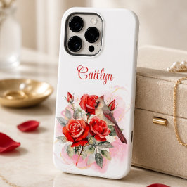 赤いバラとショウジョウコウカンチョウ Case-Mate iPhone 14 PRO MAXケース