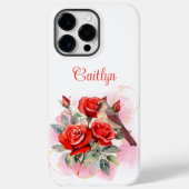 赤いバラとショウジョウコウカンチョウ Case-Mate iPhoneケース (裏面)