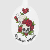 赤いバラとスカルハッピーデー・オブ・ザ・デッド オーナメント (裏面)