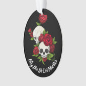 赤いバラとスカルハッピーデー・オブ・ザ・デッド オーナメント (正面)