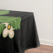 赤いバラとデイジー黒い背景 テーブルクロス (インサイチュ)