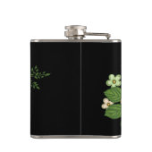 赤いバラとデイジー黒い背景 フラスク (裏面)