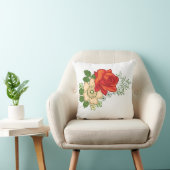赤いバラとデイジー クッション (椅子)