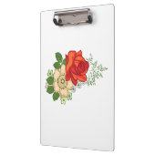 赤いバラとデイジー クリップボード (左)