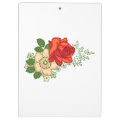 赤いバラとデイジー クリップボード (裏面)