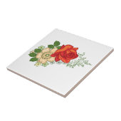 赤いバラとデイジー タイル (側面)