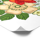 赤いバラとデイジー ポスター (角)