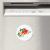 赤いバラとデイジー マグネット (インサイチュ (食洗機))