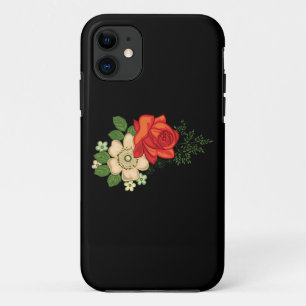 赤いバラとデイジー iPhone 11 ケース