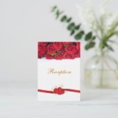 赤いバラとハートウェディングレセプション エンクロージャーカード (スタンド正面)