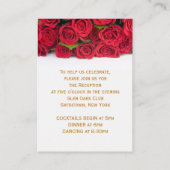 赤いバラとハートウェディングレセプション エンクロージャーカード (裏面)