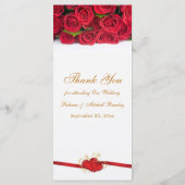 赤いバラとハートメニューラックカード メニュー (裏面)