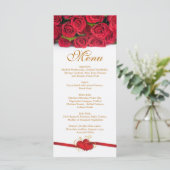 赤いバラとハートメニューラックカード メニュー (スタンド正面)