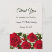 赤いバラとハート結婚のメニューカード メニュー (裏面)