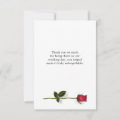 赤いバラとハート結婚の感謝 サンキューカード (裏面)