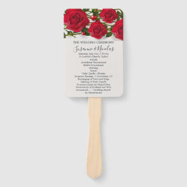 赤いバラとハート結婚式 プログラム ハンドファン