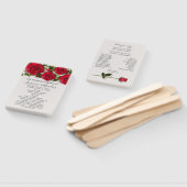 赤いバラとハート結婚式 プログラム ハンドファン (組立なし)