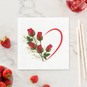赤いバラとハート スタンダードランチョンナプキン (インサイチュ)
