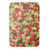 赤いバラとプルメリア、メモリー フォーム バス マット (正面縦)