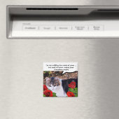 赤いバラとベーコンの付いた猫 マグネット (インサイチュ (食洗機))