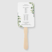 赤いバラとユーカリ順序のイベントハンドファン ハンドファン (裏面)