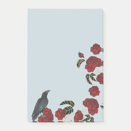 赤いバラとレイベン ポストイット (正面)