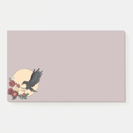 赤いバラとレイヴンのポストイットノート ポストイット (正面)